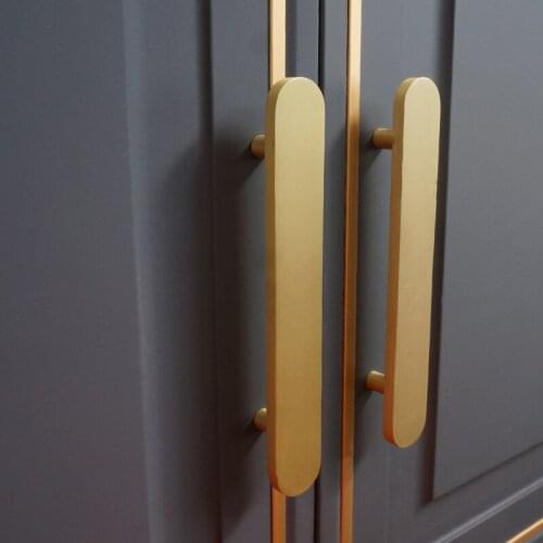 1Pc Solid Brass Handle Modern Minimalist Round Corner Wardrobe Cabinet Door Drawer Knob Handles Light Luxury Furniture Pulls Diy