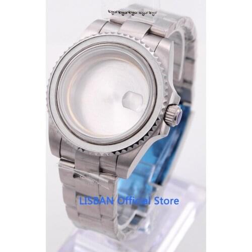 Lisban 40mm Solid 316L Stainless Steel Case With Stainless Band Watch Case Fit For ETA 2836 Movement