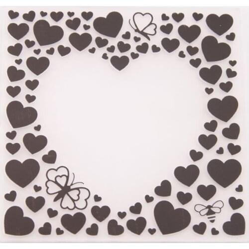 Plastic Craft Template DIY Scrapbooking Card Making love Heart-shaped stencil Wedding Decoration Embossing Folders 1Pcs