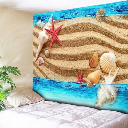 Beach Tapestry Blue Sea Large Wall Tapestries Tapestry Paintings Home Decor Big Hippie Wall Art Blanket Mandala Fabric for Wall