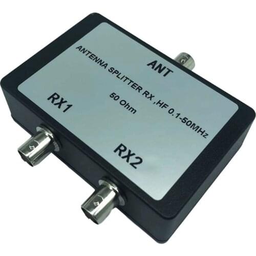 Portable Antenna Splitter RX HF 0.1-50 MHz 50Ohm BNC Connectors Coax Cable Signal for TV Satellite Equipment Accessories