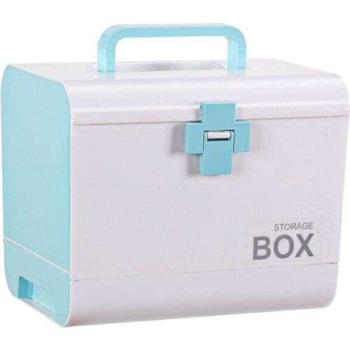 Portable First Aid Kit Storage Box Medicine Box Plastic Container Emergency Kit Multi-Layer Large Capacity Storage Organizer