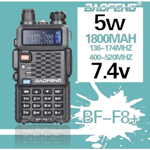 Baofeng Walkie Talkie BF-F8+ PLUS F8PLUS PTT U/VHF Dual Band 2 Way Ham CB Radio Communicator Portable Police Scanner for Hunting
