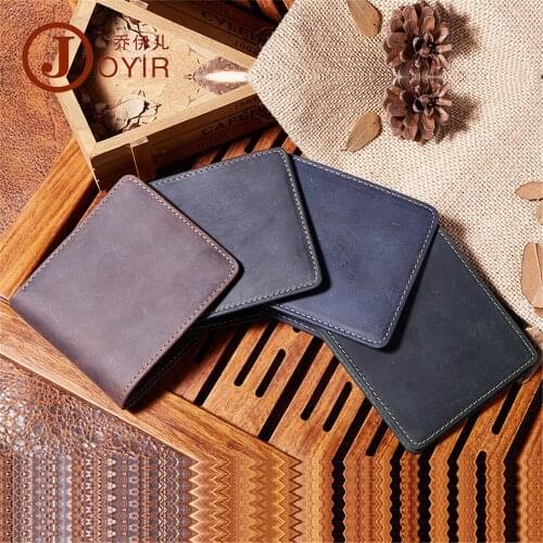 Luxury Men Genuine Leather Wallet Crazy horse leather restoring ancient ways Male Purse Money Bag Credit Card Dollar Bill Holder