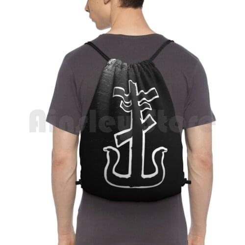 Frank Iero Logo Backpack Drawstring Bag Riding Climbing Gym Bag Frank Iero Logo Cross Symbol Parachutes Joyriding Frank Mcr