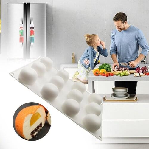 12 Cavity Orange Fruit Mousse Cake Baking Molds Non-stick Silicone Chocolate A9LB