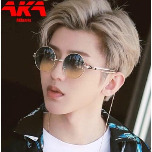 AKAgafas Metal Frame Sunglasses Men Vintage Round Sunglasses Women Luxury Glasses High Quality Gradient Shades for Women Gafas