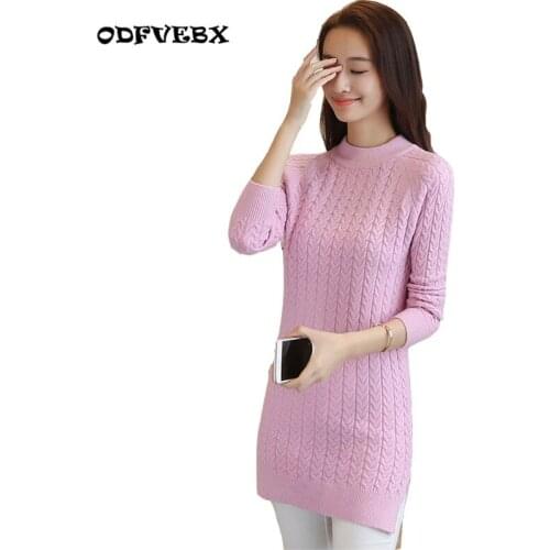 Boutique explosions Knit sweater woman New Slim sweater Women mid-length jacquard bottoming shirt Round neck knit sweater Female