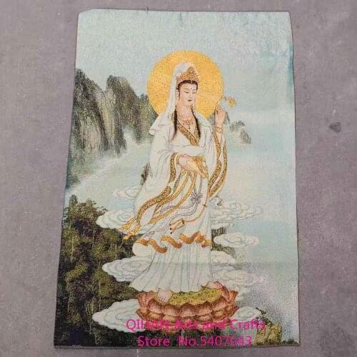Tangka painting Tibetan Buddhism Tangka religious embroidery Ruyi Guanyin Bodhisattva religious hanging painting