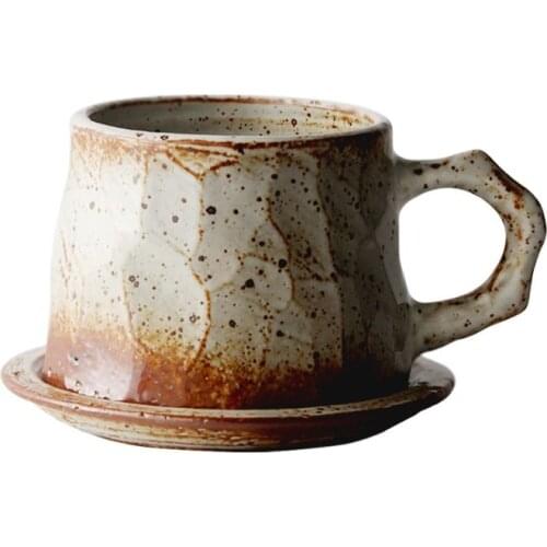 Japanese Coffee Cup Saucer Suit European Retro Luxury Hand Made Ceramic Coffee Mug Friends Afternoon Tea Cup Caneca Gift CM01