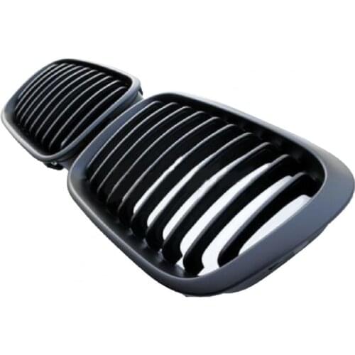 1Pair Auto Grilles Kidney Modification Matte Black Replacement 51138208489 51138208490 Grille for BMW 3 Series E46 4-door 1998-0