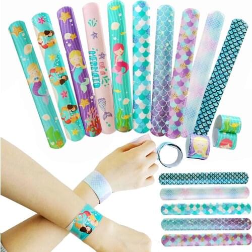 10Pcs Mermaid Clap Circle Toys Little Mermaid Theme Party Supplies Under The Sea 1st Girl Kids Birthday Mermaid Party Favors