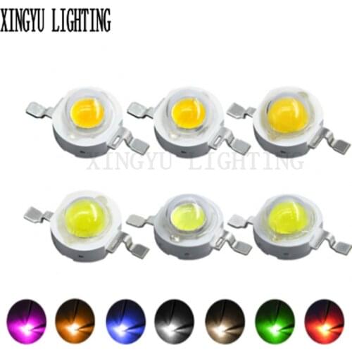 100pcs High power LED chip cree led lamp beads 1W led lamp beads 3W led5W led white red green blue yellow full color lamp beads