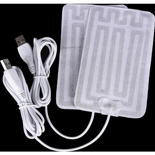 2pcs HOT!5V Carbon Fiber Heating Pad USB Heating Film Electric Infrared Fever Heat Mat Winter Warm Arm Waist Heat Glove
