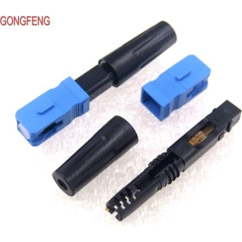 200pcs NEW GONGFENG SC Optic Fiber Quick Cold Connector FTTH SC Single Mode UPC Fast Connector Wholesale Shipped to Russia