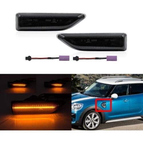 2x Sequential Dynamic Amber Led Side Marker Lights Canbus For MINI Countryman F60 2017 2018 2019 2020