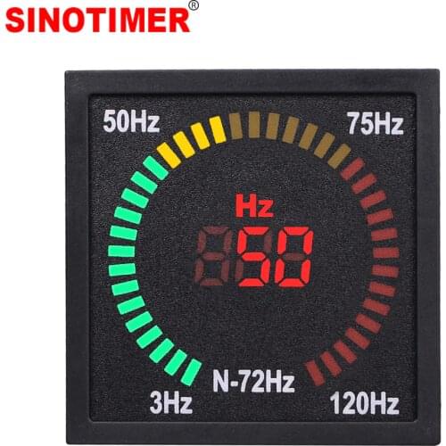 3-120 HZ 72mm Square Panel Digital Frequency Meter 68mm Hole Size LED Display Electrical Hertz Meter Tester Power Supply 220V AC