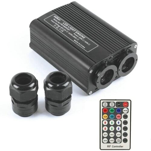 32W LED Double Head Fiber Optic Ceiling Light Engine Driver Generator 2 output coupling 28KEY Remote Control RGBW star DIY