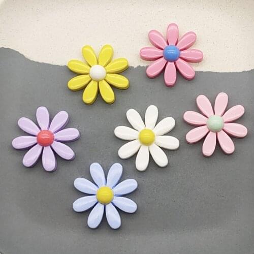 8PCS 30mm Diy ResinFresh Flowers Daisies Jewelry Childrens Hair Accessories Mobile Phone Case Beauty Accessories