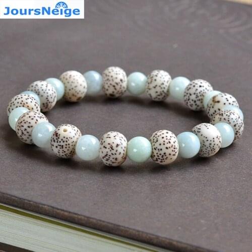 JoursNeige Natural Nepal Xingyue Bodhi Separated Stone Beads Bracelets for Women Men Prayer Mala Jewelry