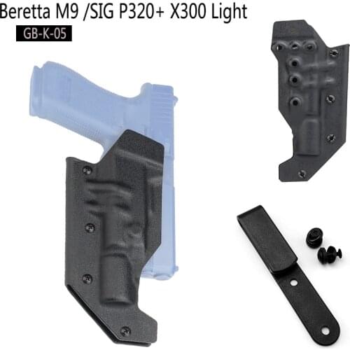 Kydex Gun Holster for Beretta M9 HK 45 CZP-01 SIG P320 S&W M&P Pistol Case Holster X300 Flashlight Case Quick Locking System Kit