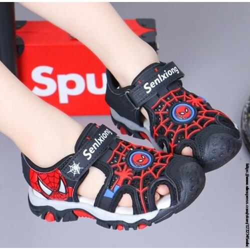 Disney SpiderMan new children sandals baby boys shoes beach shoes soft bottom non-slip boys sports kids sandals leisure shoes