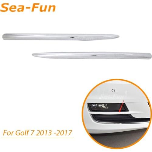 For VW Golf 7 MK7 2013 2014 2015 2015 2016 2017 Front Fog Light Lamp Shade Cover Trim Bezel Molding Strip Sticker ABS Chrome