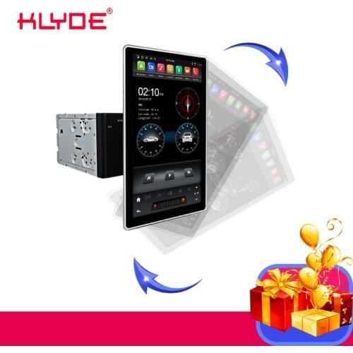 KLYDE 12.8" Tesla Style Rotation IPS Screen 2 Din Universal Android 9.0 4+64GB Car DVD GPS Player Auto Radio Car Stereo
