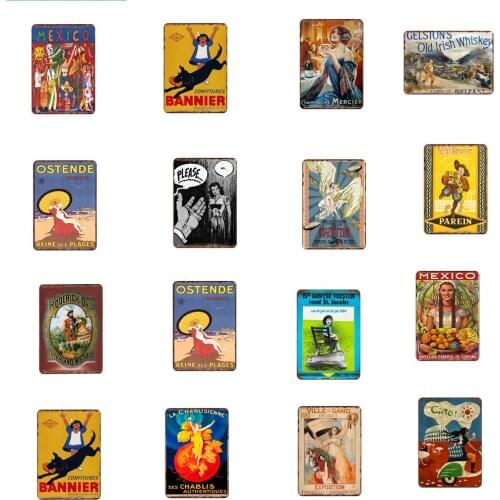 Creative Poster Ad Signboard Metal Sign Shabby Chic Vintage Tin Painting Bar Cafe garage House Art Wall Decor