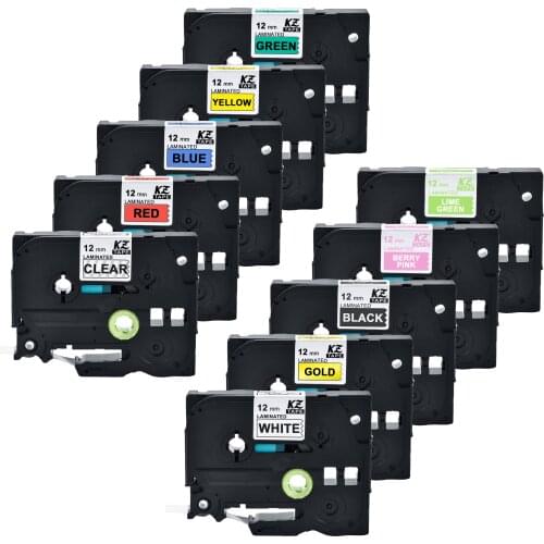 10units TZe131 tze231 tz431 tze531 tz631 TZe-731 tze831 tz335 tze-MQP35 tze-MQG35 label tape tze-231 brother Pt-h110 Pt-d210