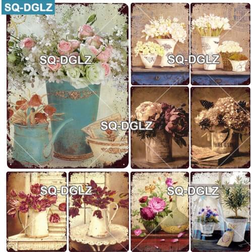 [SQ-DGLZ] Flower Garden Metal Sign Vintage Plaque Plates Decor For Pub Bar Home Wall Decor Tin Signs Poster Custom Aunt Gifts