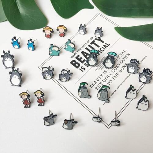 Cute model birthday Gift Enamel Animal Jewelry Tonari no Totoro Earrings Women Earing for kids