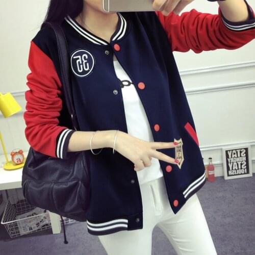 New Women Baseball Jacket Coat Long Sleeve Coat Feminina Baseball Tops hoodies Plus Size 5XL Outwear