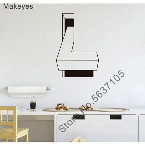 Makeyes Optical Illusion Wall Sticker Big L Home Office Livingroom Wall Decor Vinyl Design Wall Decals House Decor Wall Art Q012