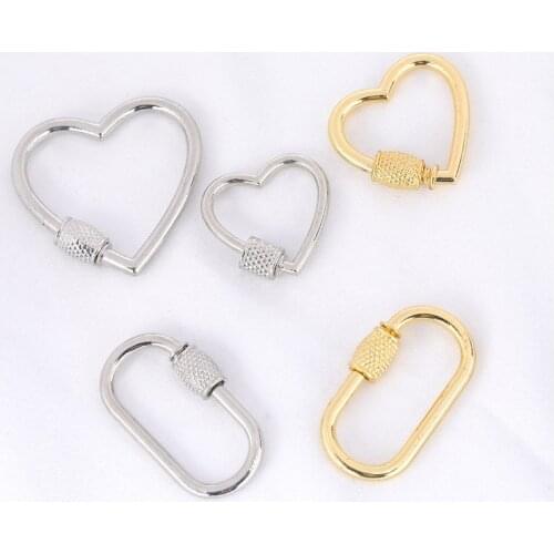 DIY Jewelry Making Popular Hanging Chain Lock Hook Spiral Clasps Necklace Bracelets Handmade Supplies New Heart Shaped Charms