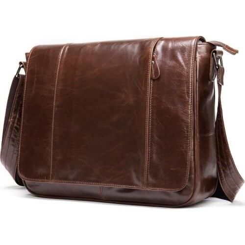 New Mens Bag Genuine Leather Male Briefcases Laptop Bag Real Cow Leather Totes for Document Office Bags for Men Messenger Bags