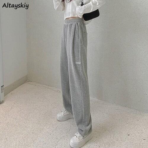 Casual Pants Women Spring Female Ulzzang High Street Elastic Waist Students Fashion Korean Style Full Length Mujer De Mdoa Daily