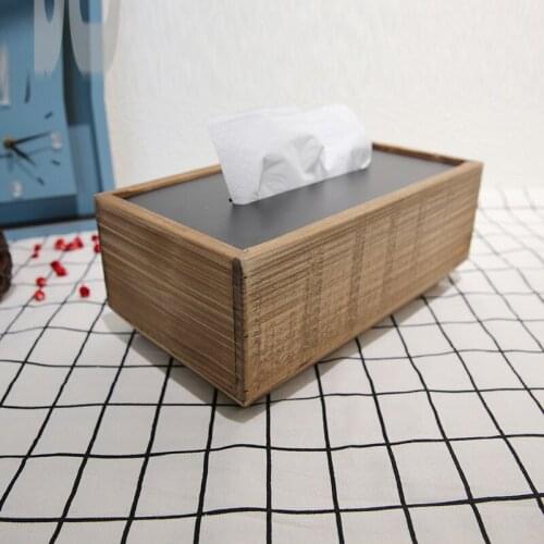 Handmade Rectangle Vintage Wooden Tissue Case