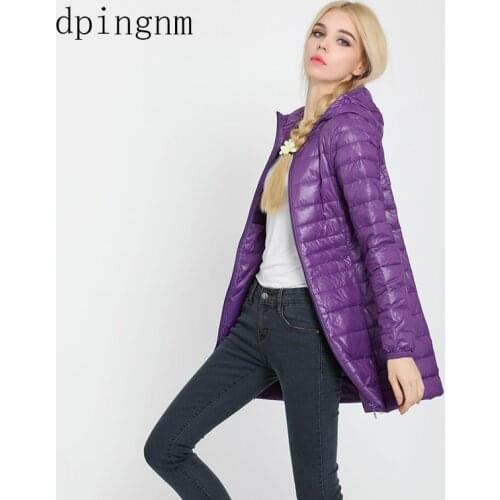 Down Parka 2019 New Brand Winter Down Jacket Women Long White Duck Down Jacket Outwear Ultralight Hooded Thin Hat Coat 6XL 7XL