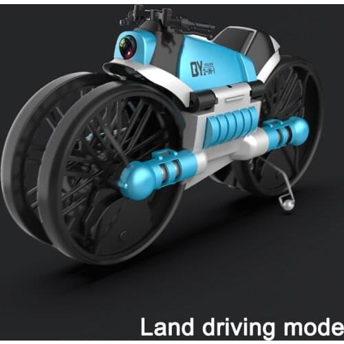 2020 2.4G 2-in-1 Land/Air Mode Foldable Deformation RC Car One Key Switch RC Quadcopter Fly Toy Gift for Children