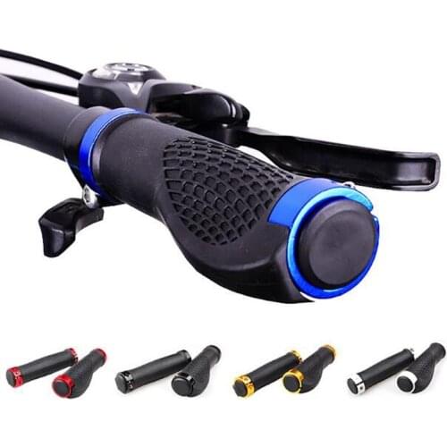 MTB Bike Handlebar Grip Rubber Anti-Skid Ergonomic Mountain MTB Cycling Parts Bicycle Grips Black Gold Red Blue