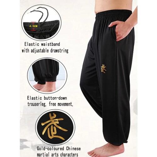 Kung fu pants wing chun tai chi clothing martial arts yoga pants men loose самурай wushu artes marcia pants