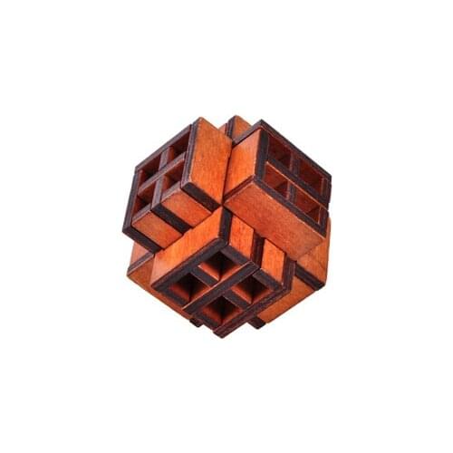 Challenging Wooden Brain Teaser Mind Burr Interlocking Puzzles Game Toys for Adults Children