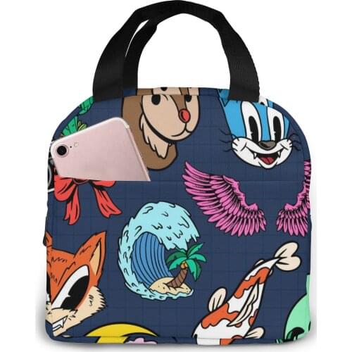 Lunch Bag Cute Cartoon Collection Thermal Insulated Lunch Box Tote Cooler Bag Bento Pouch Lunch Container Food Storage Bag