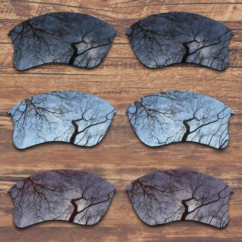 ToughAsNails 3 Pairs Black.Silver.Brown Polarized Replacement Lenses for Oakley Flak Jacket XLJ Sunglasses