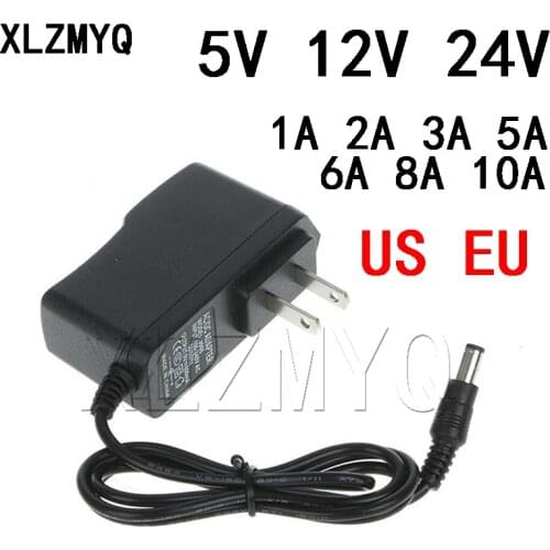 AC 110-240V DC 5V 12V 24V 2A 3A 5A 6A 8A 10A Universal Power Adapter Supply Charger adaptor Eu Us for LED light strips 5.5*2.1MM