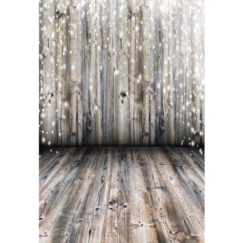 VinylBDS Retro Christmas Backdrop Photography Wooden Wall And Wood Floor Photo Studio White Lights For Newborn Photo Backdrop