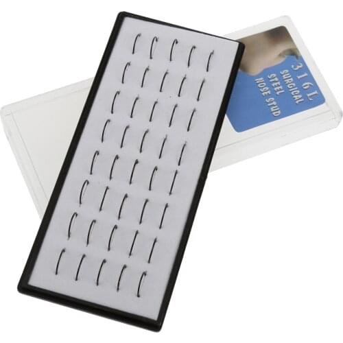 40pcs Stainless Steel Clip on Nose Studs Hoops Body Piercing Rings Classic Design Fashion Jewelry