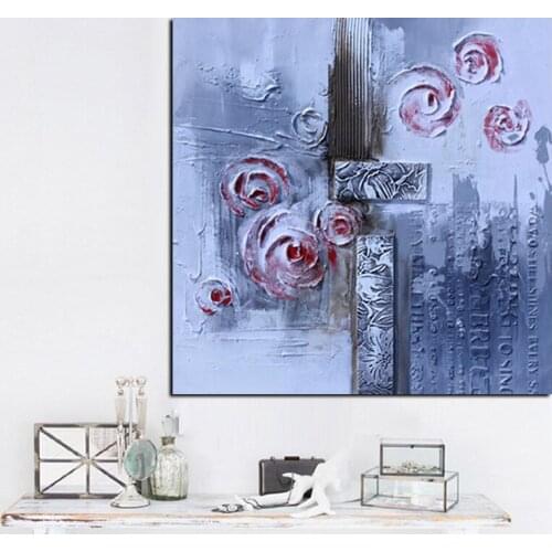 HD Print Abstract Artistic Rose Flower Oil Painting on Canvas Modern Pop Art Poster Wall Picture For Living Room Cuadros Decor