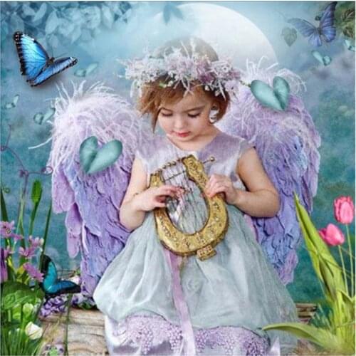 5D 3D Diy Full Square Round Stone Resin Diamond Painting Cross Stitch Embroidery Angle Diamant Mosaic Friend Gift